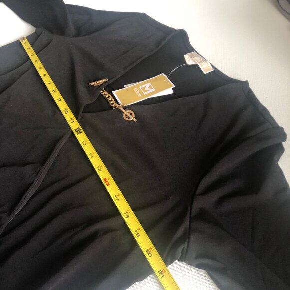 NWT Michael Kors Wrap Long Sleeve Top in Black Size L - Picture 11 of 14